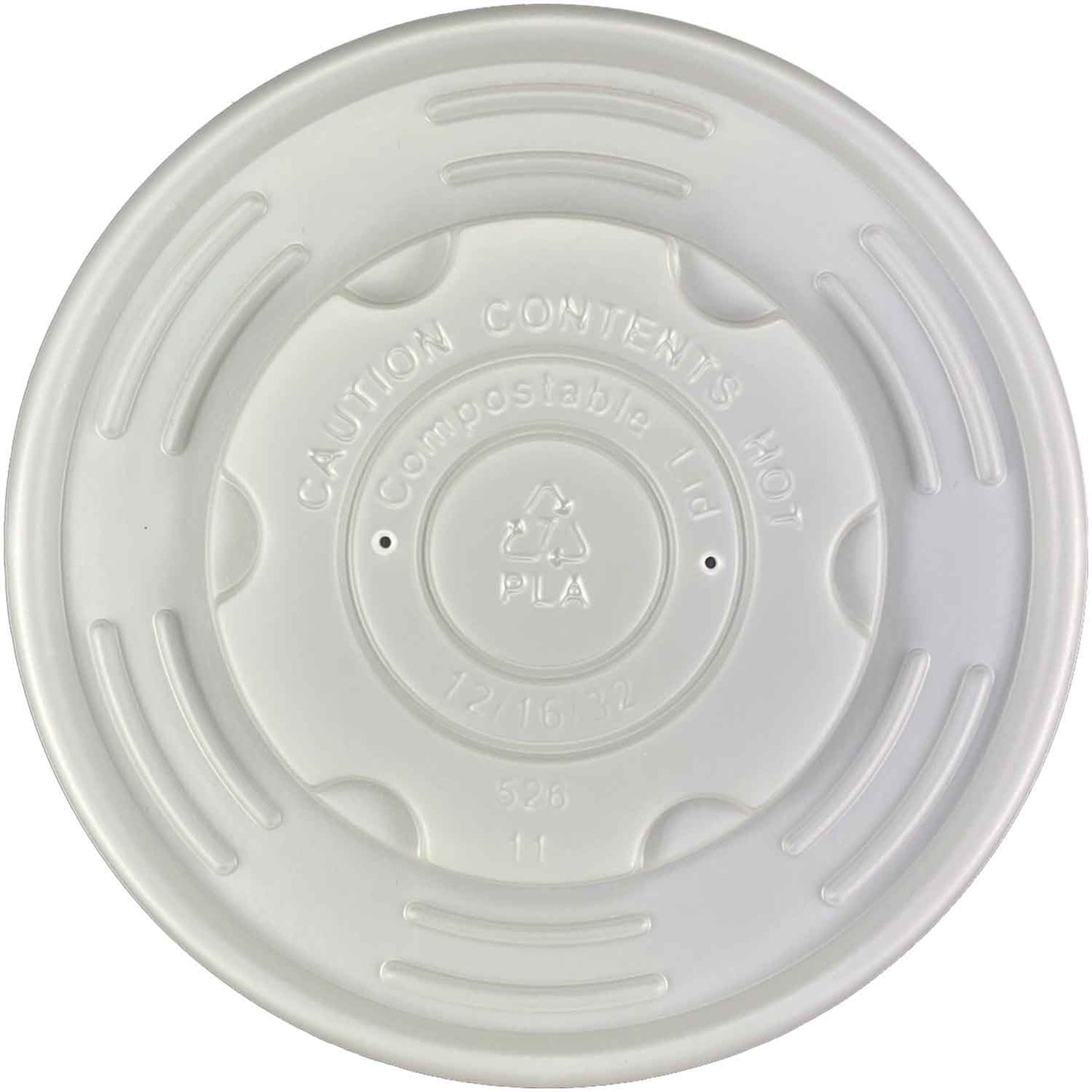 Green Century Compostable PLA 12-32oz Soup Bowl Lids 500/case