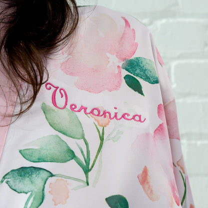 Custom Satin Floral Bridal Robes