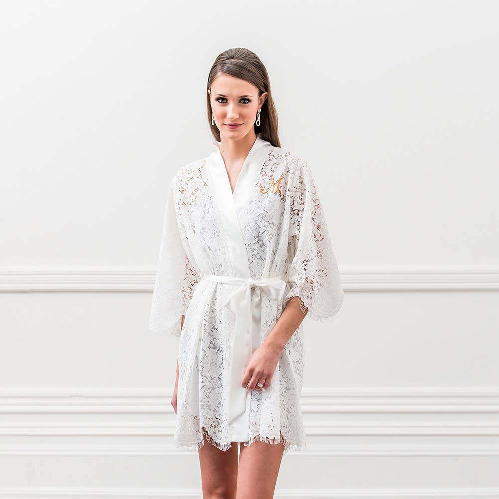 Women's Lace Bridal Wedding Robe