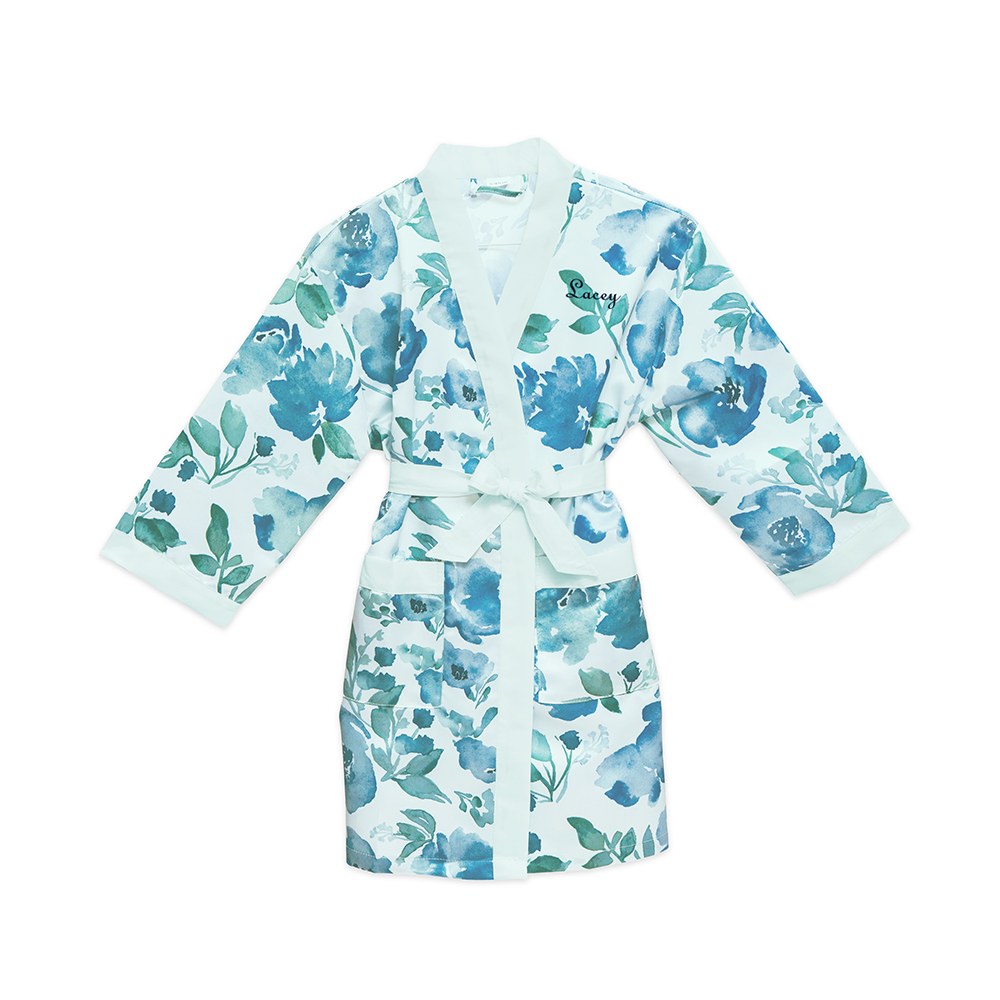 Custom Satin Kids Floral Robes