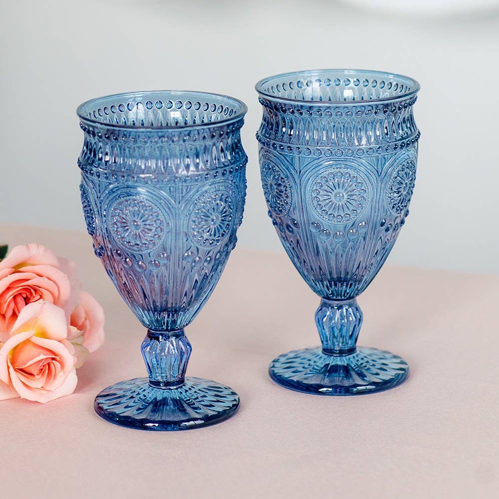 Vintage Style Pressed Glass Wine Goblet