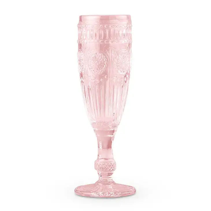 Vintage Style Pressed Glass Champagne Flute