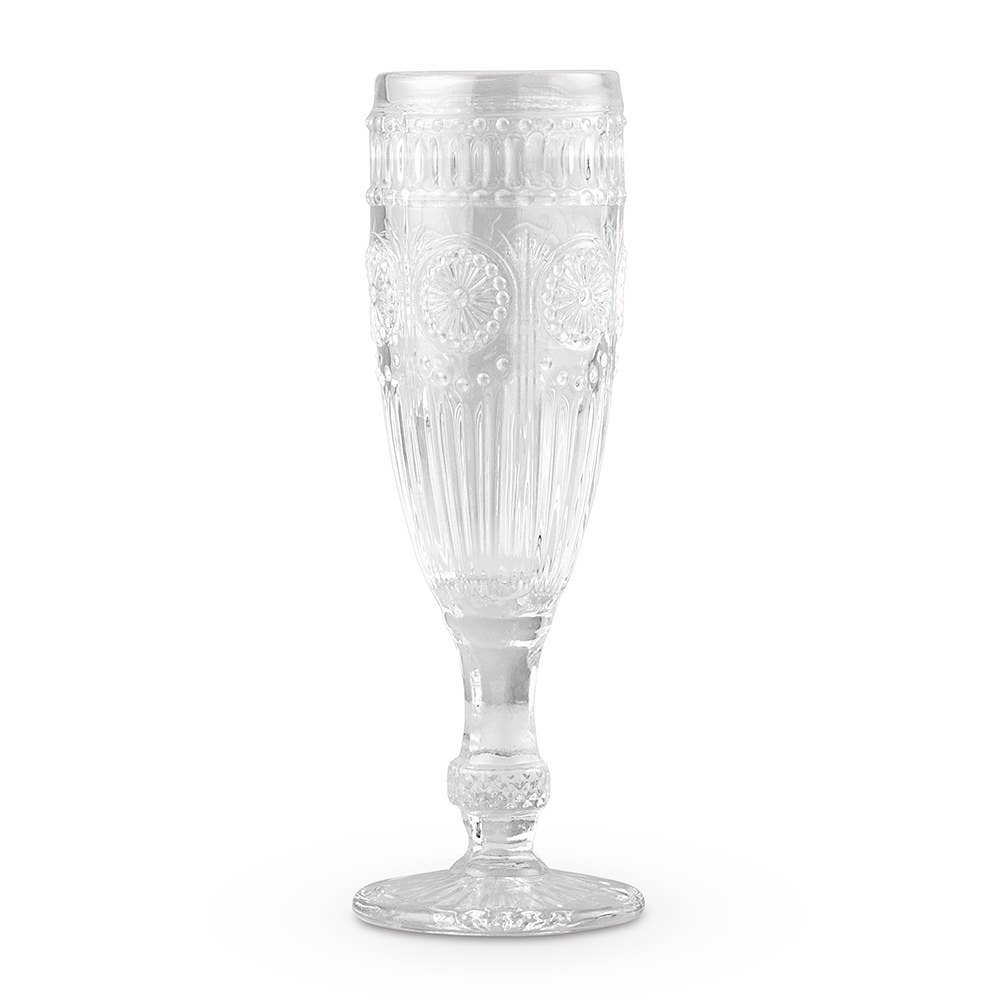 Vintage Style Pressed Glass Champagne Flute