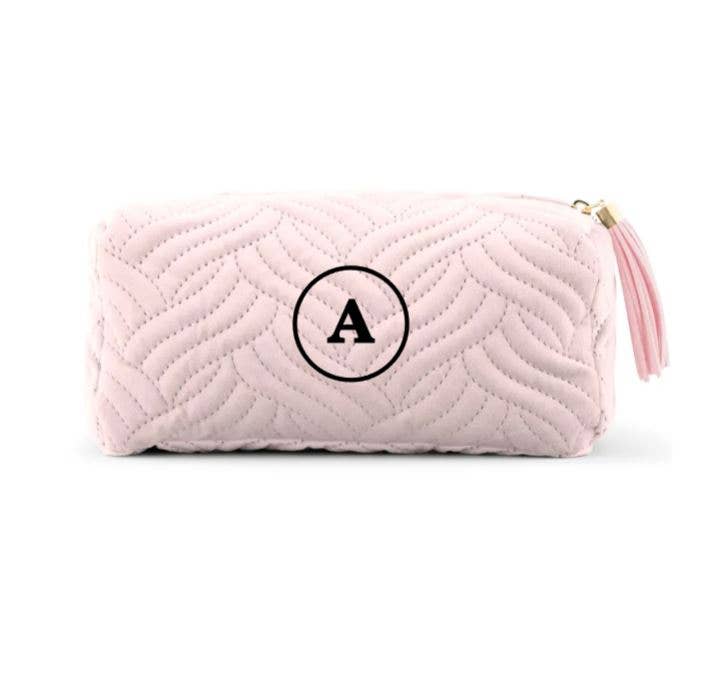 Custom Small Velvet Quilted Makeup Bag