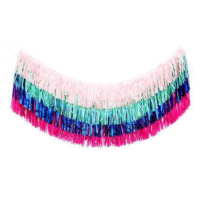 Tissue Paper & Metallic Foil Layered Fringe Garlands