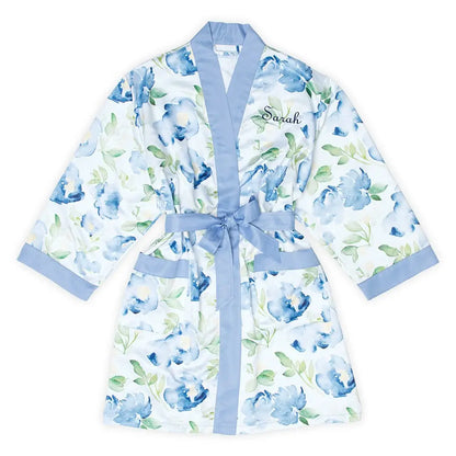 Custom Satin Floral Bridal Robes