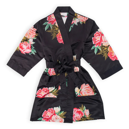 Custom Satin Floral Bridal Robes
