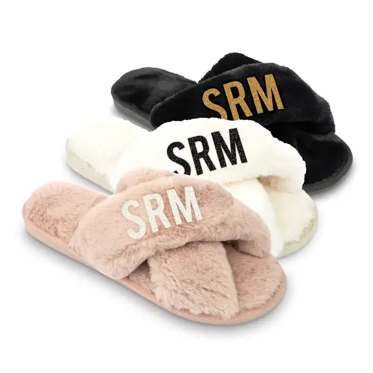 Plush Custom Monogram Slippers