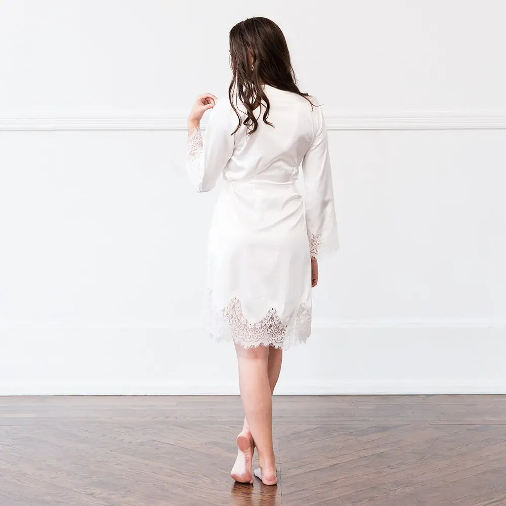 Custom Silk + Lace Bridal Robe
