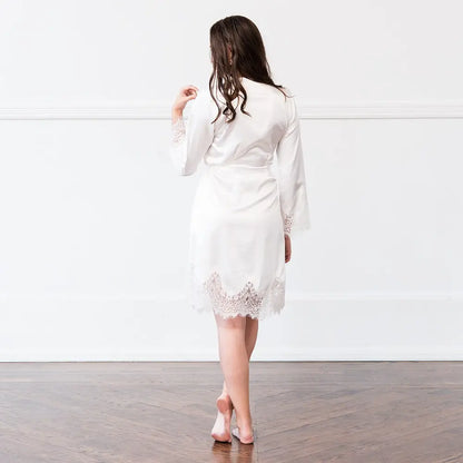 Custom Silk + Lace Bridal Robe