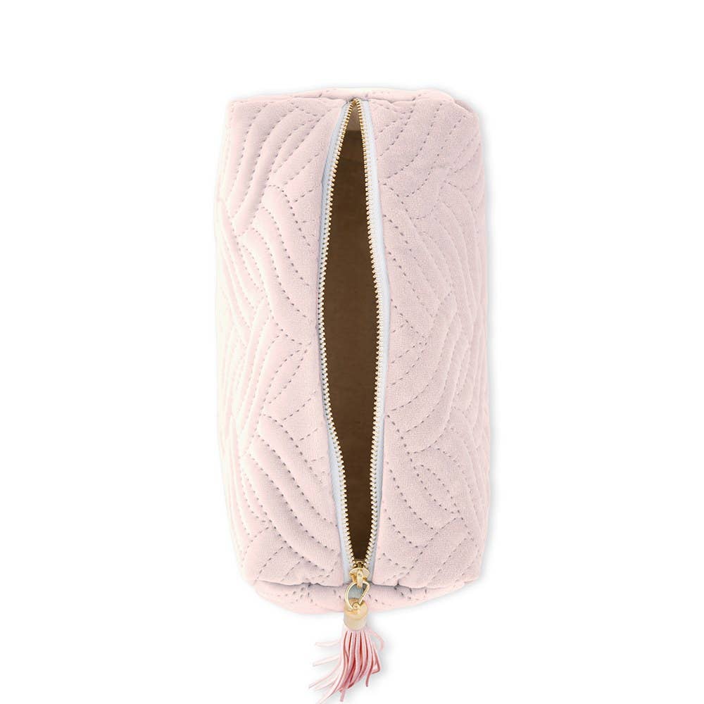 Custom Small Velvet Quilted Makeup Bag