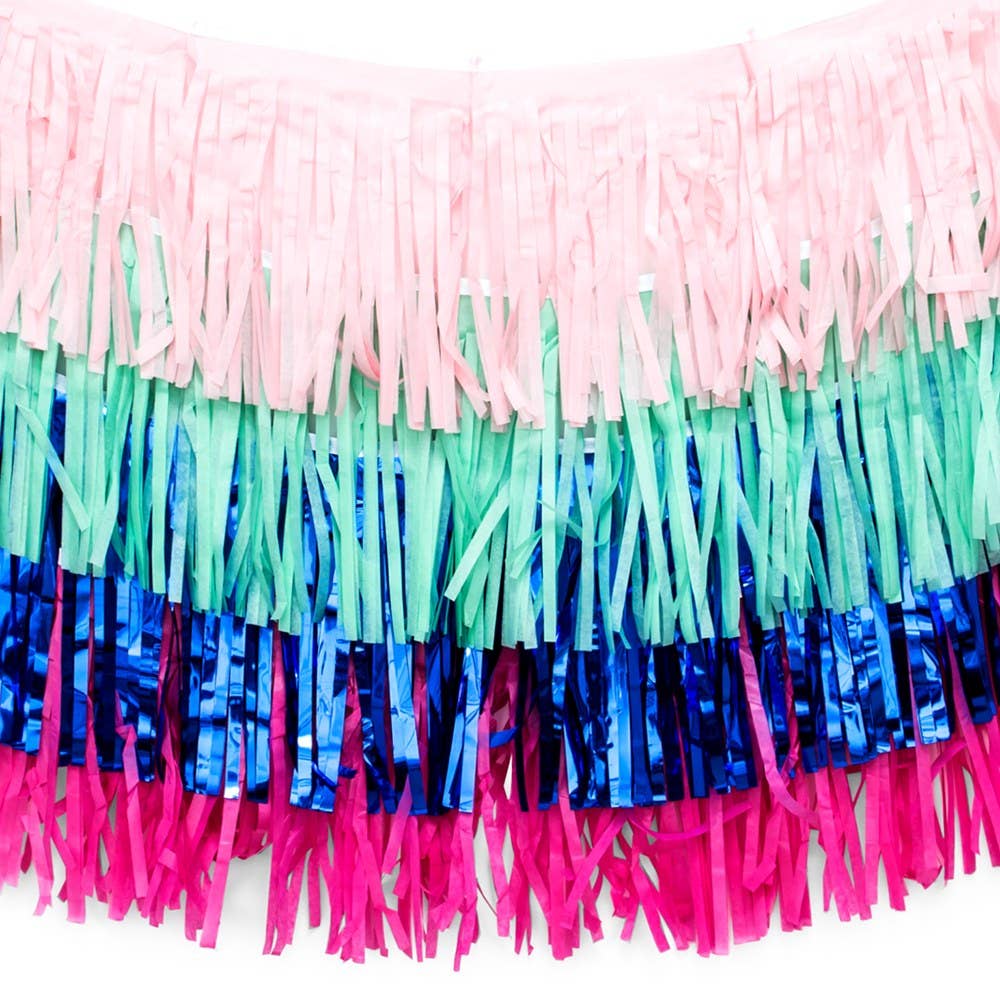 Tissue Paper & Metallic Foil Layered Fringe Garlands