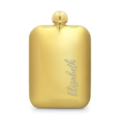 Custom Gold Metal Round Edged Hip Flasks