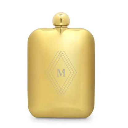 Custom Gold Metal Round Edged Hip Flasks