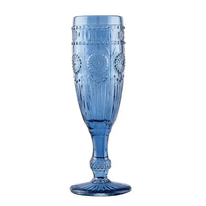 Vintage Style Pressed Glass Champagne Flute