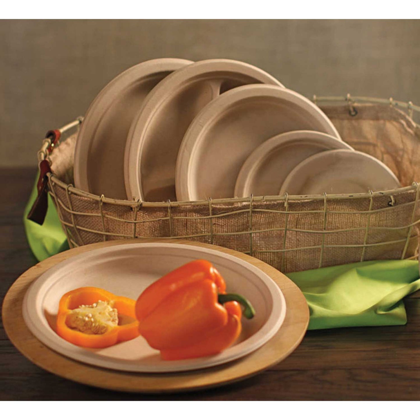 Green Century Sugarcane Fibre Natural Plates