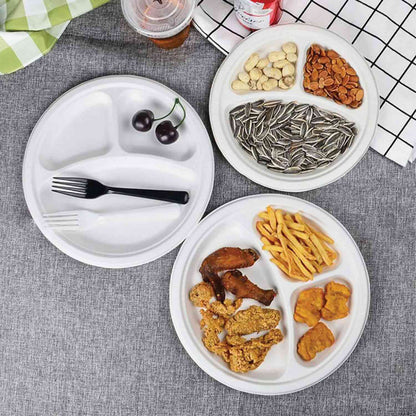 Green Century Sugarcane Fibre Natural Plates