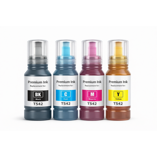 Compatible T542 Ink EcoTank Bottle Combo Extra High Yield BK/C/M/Y for Epson® Printers