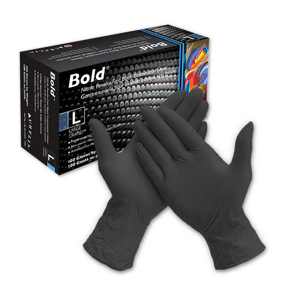 Bold Black 5mil Nitrile Gloves 100/box