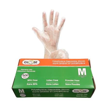 Globe HDPE Poly Gloves 10,000/Case