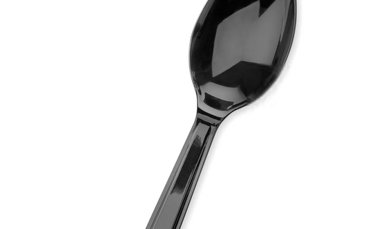 6.5" Black PLA Spoon 1000cs BPI