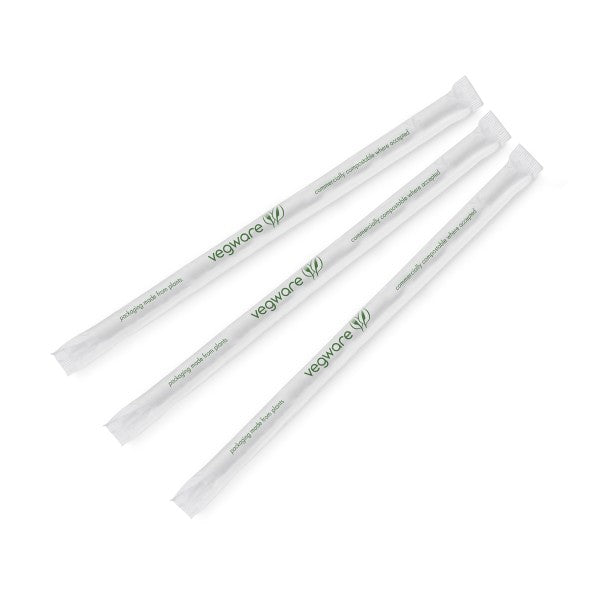 8.25" Wrapped CLear PLA Straw 1/4" 3600cs