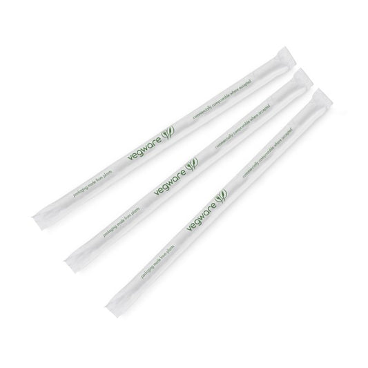 8.25" Wrapped CLear PLA Straw 1/4" 3600cs